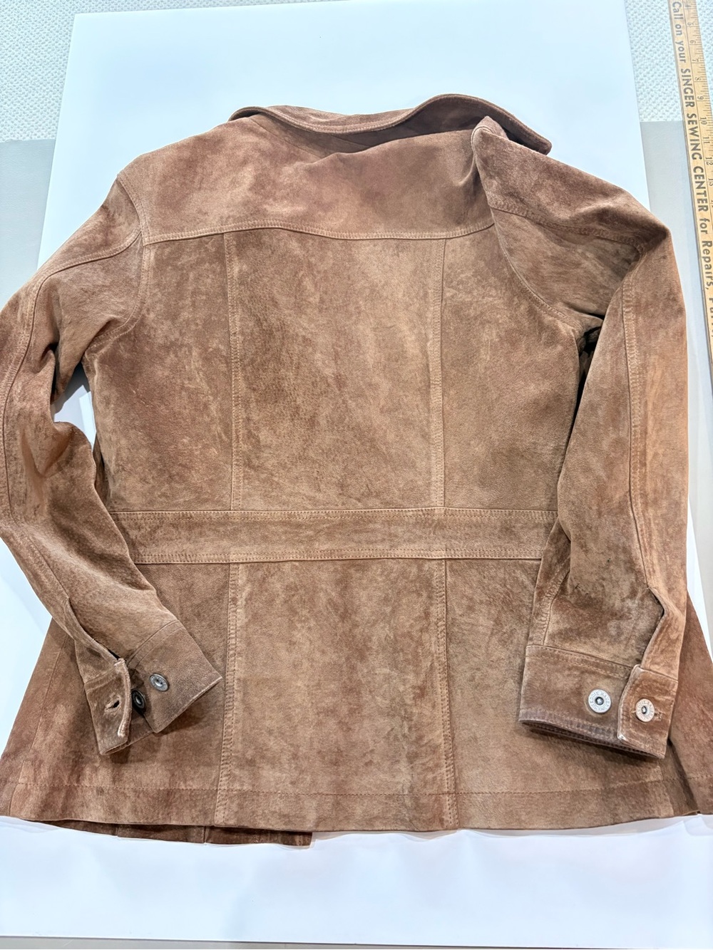 Eddie Bauer Brown Suede Button-Front Jacket - Picture 4 of 4